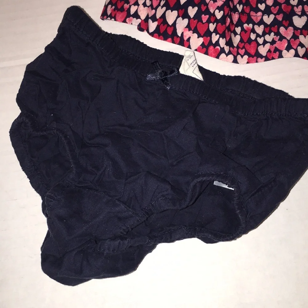 Baby Gap Navy Pink Hearts Long Sleeve Girls Dress With Bloomers Set | 12-18 M